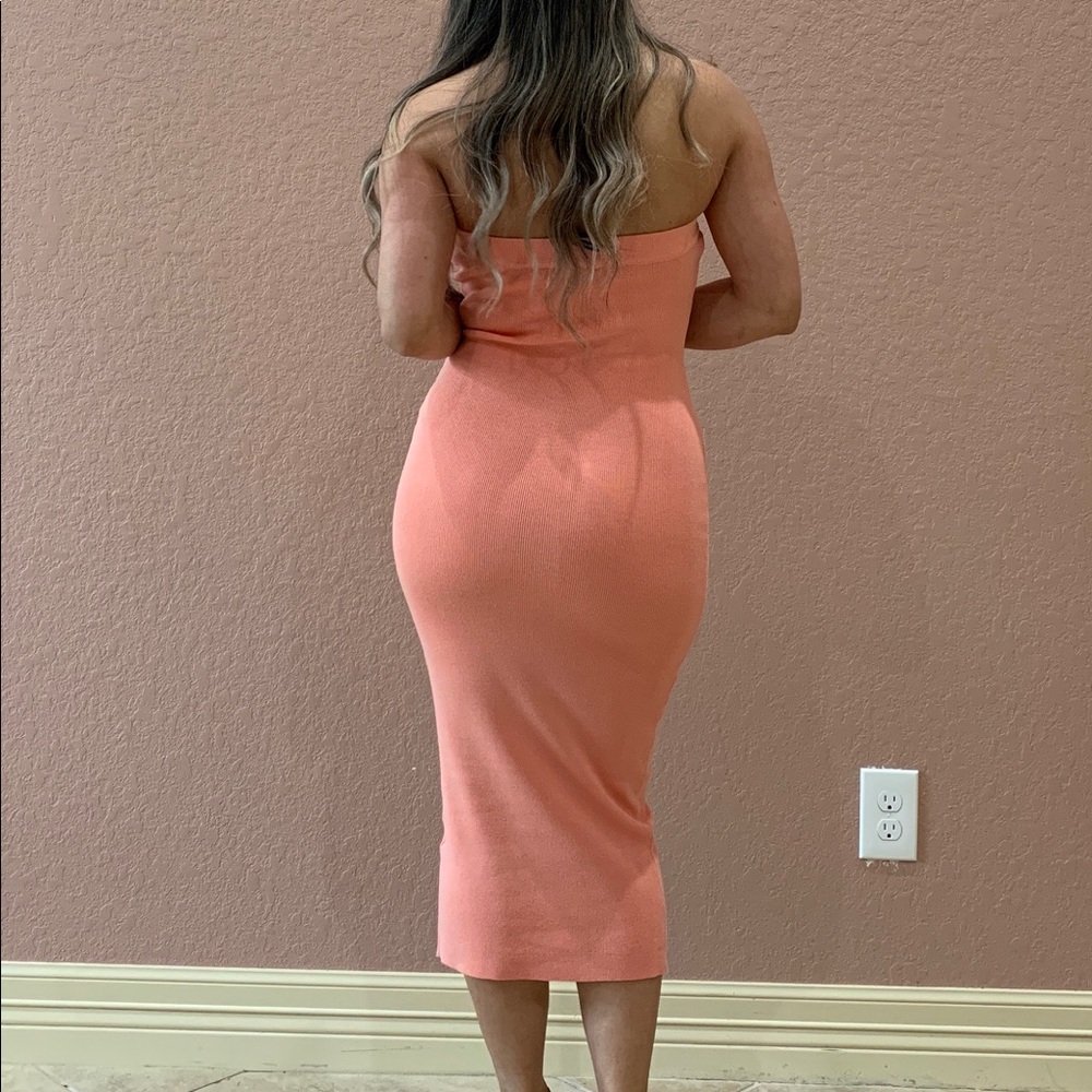 KIMMI Knit Midi Dress (Apricot) - Picture 3 of 3